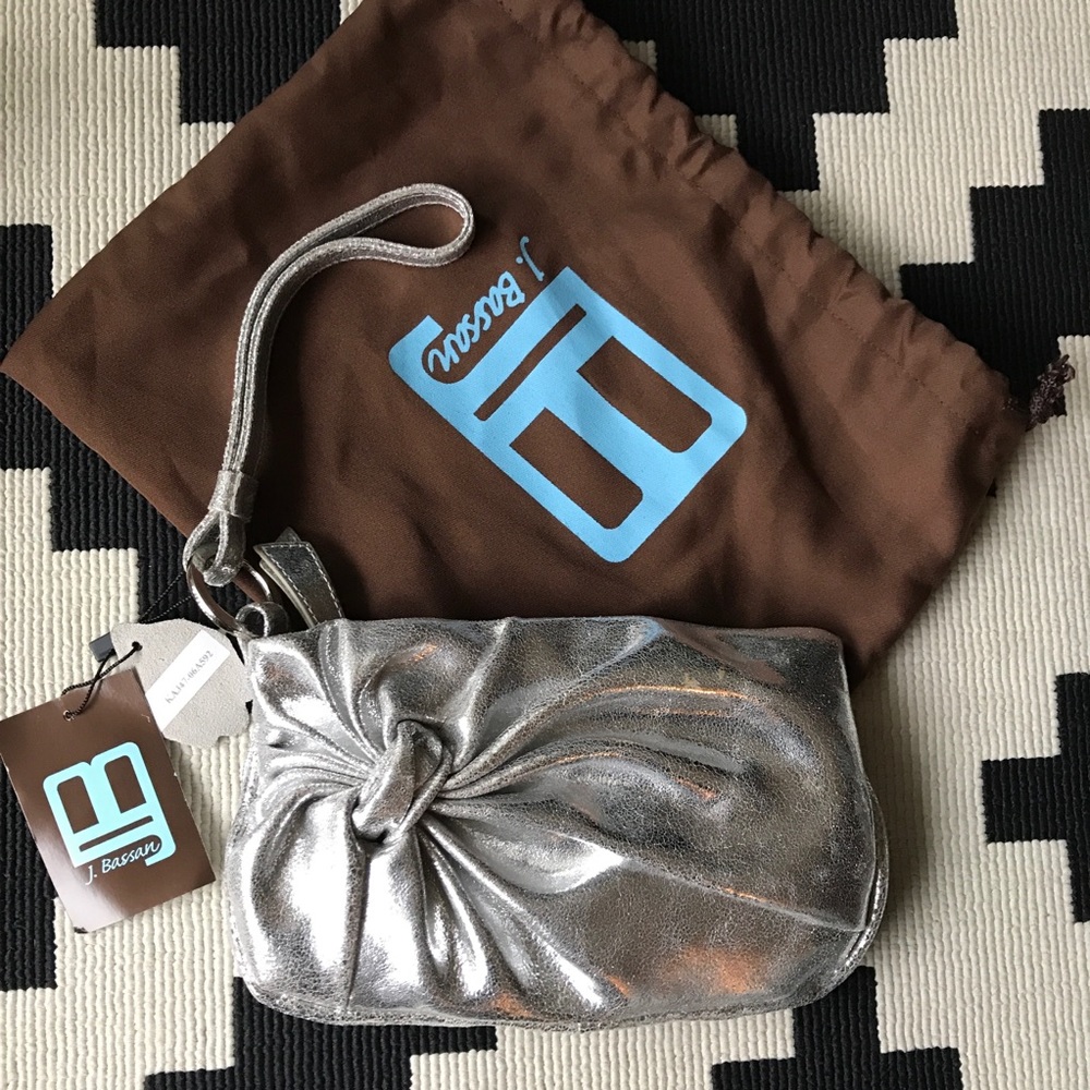 J. Bassan Silver Evening Clutch/Wristlet Y2K